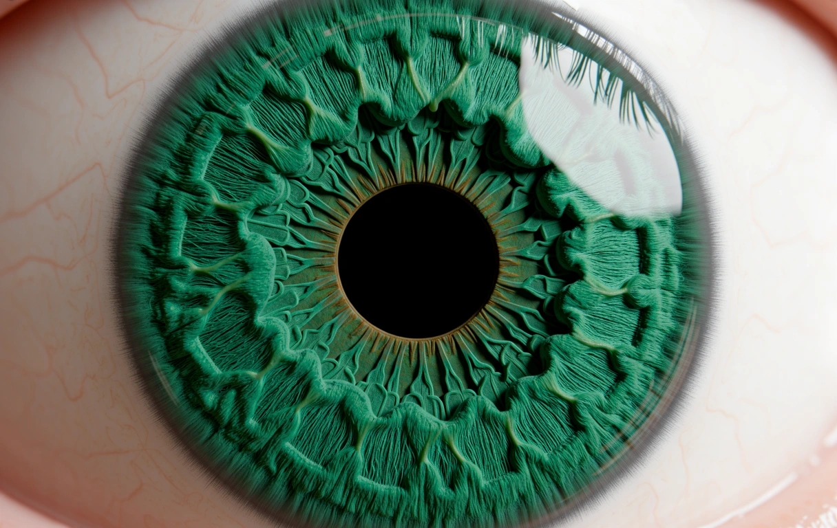 Detailed view of a green iris